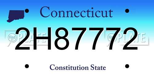 2H87772 Connecticut License Plate
