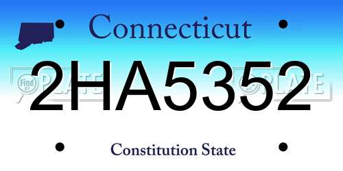 2HA5352 Connecticut License Plate