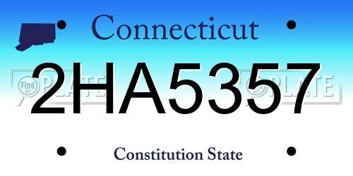 2HA5357 Connecticut License Plate