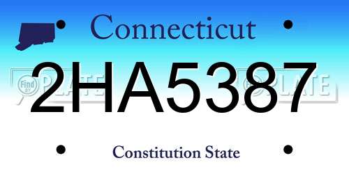 2HA5387 Connecticut License Plate