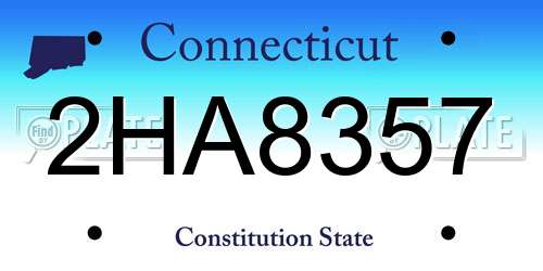 2HA8357 Connecticut License Plate
