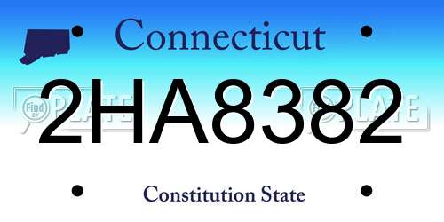2HA8382 Connecticut License Plate