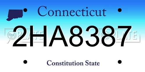 2HA8387 Connecticut License Plate