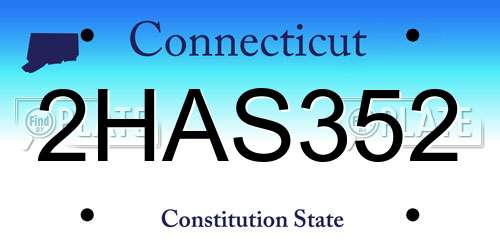 2HAS352 Connecticut License Plate