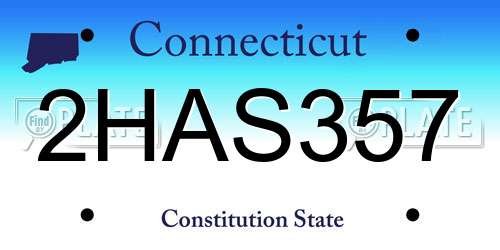 2HAS357 Connecticut License Plate