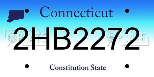 2HB2272 Connecticut License Plate