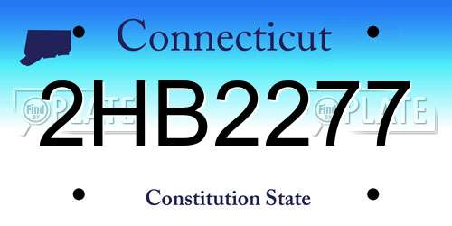 2HB2277 Connecticut License Plate
