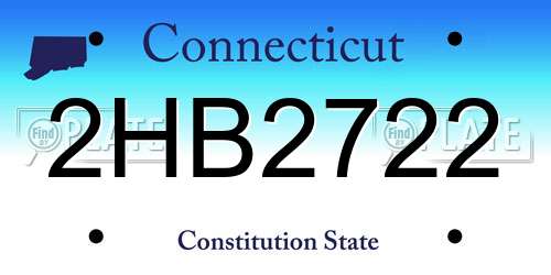 2HB2722 Connecticut License Plate