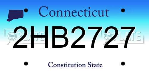 2HB2727 Connecticut License Plate