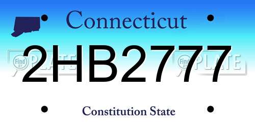 2HB2777 Connecticut License Plate