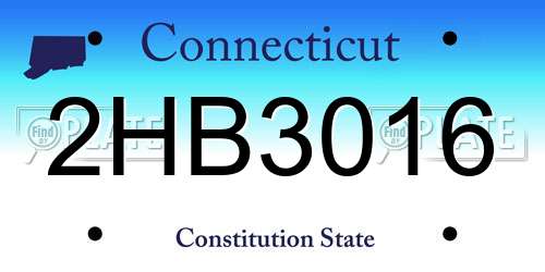 2HB3016 Connecticut License Plate
