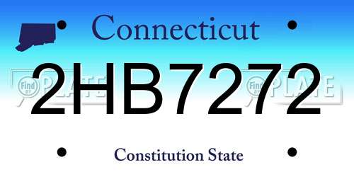 2HB7272 Connecticut License Plate