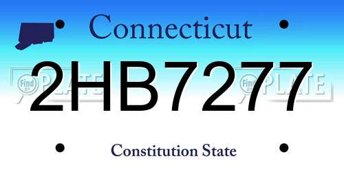 2HB7277 Connecticut License Plate