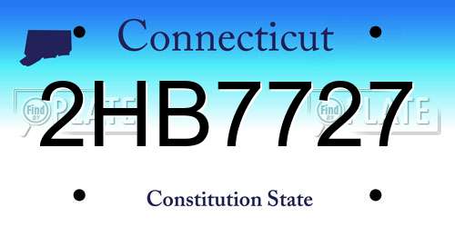 2HB7727 Connecticut License Plate