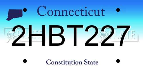 2HBT227 Connecticut License Plate