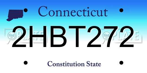 2HBT272 Connecticut License Plate