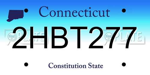 2HBT277 Connecticut License Plate