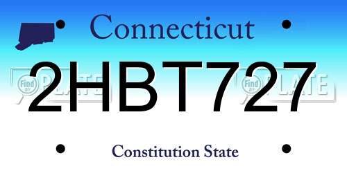 2HBT727 Connecticut License Plate