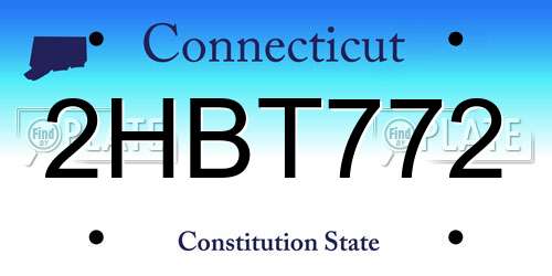 2HBT772 Connecticut License Plate