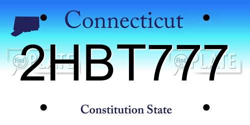 2HBT777 Connecticut License Plate