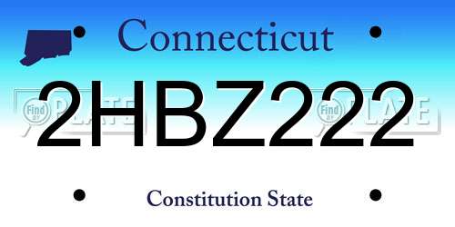 2HBZ222 Connecticut License Plate