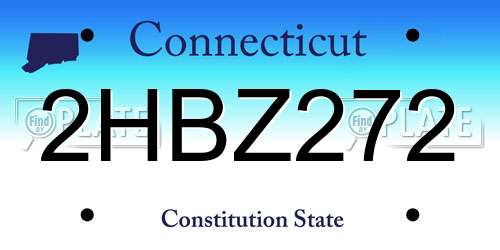 2HBZ272 Connecticut License Plate
