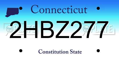 2HBZ277 Connecticut License Plate