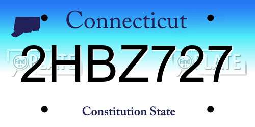 2HBZ727 Connecticut License Plate