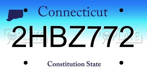 2HBZ772 Connecticut License Plate