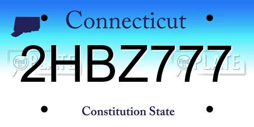 2HBZ777 Connecticut License Plate