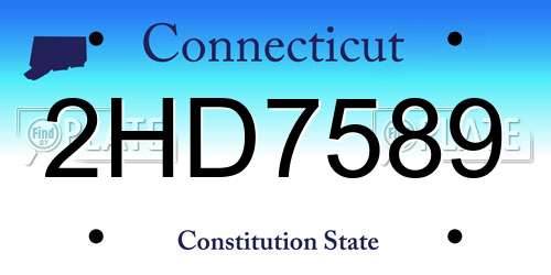 2HD7589 Connecticut License Plate