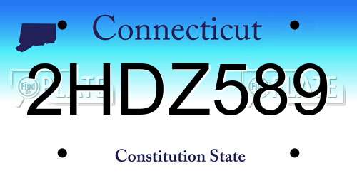 2HDZ589 Connecticut License Plate