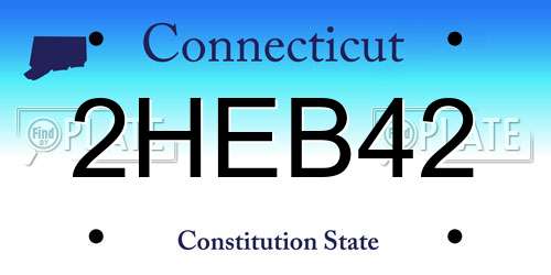 2HEB42 Connecticut License Plate