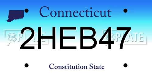 2HEB47 Connecticut License Plate
