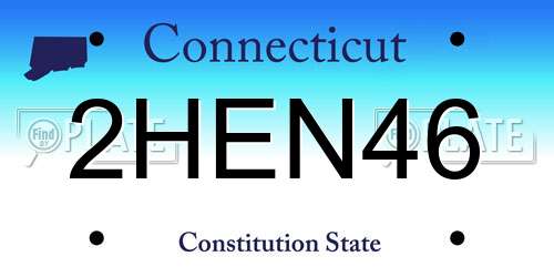 2HEN46 Connecticut License Plate