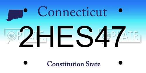 2HES47 Connecticut License Plate