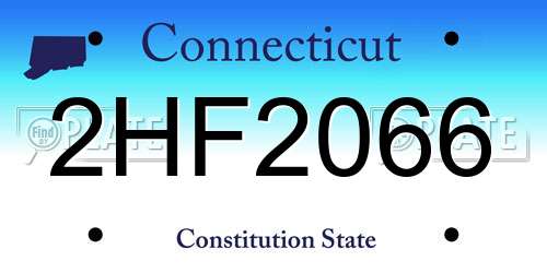 2HF2066 Connecticut License Plate