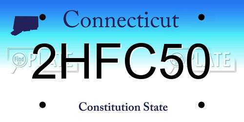 2HFC50 Connecticut License Plate