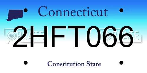 2HFT066 Connecticut License Plate