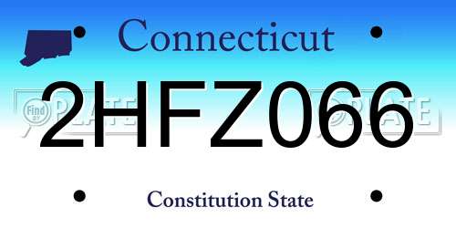 2HFZ066 Connecticut License Plate