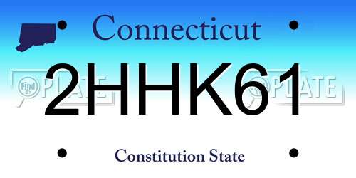 2HHK61 Connecticut License Plate