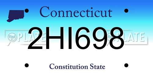 2HI698 Connecticut License Plate