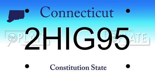 2HIG95 Connecticut License Plate