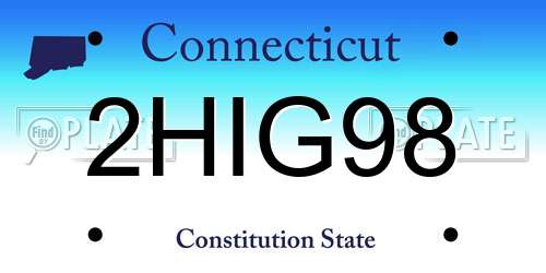 2HIG98 Connecticut License Plate