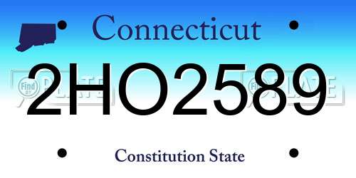 2HO2589 Connecticut License Plate