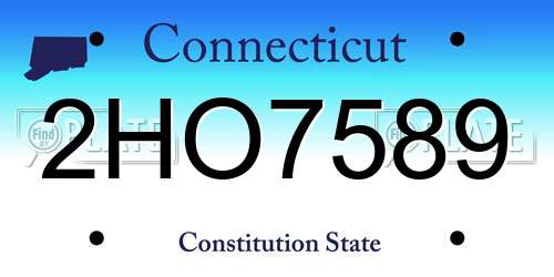 2HO7589 Connecticut License Plate