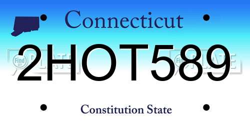2HOT589 Connecticut License Plate