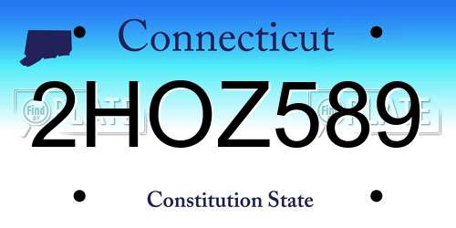 2HOZ589 Connecticut License Plate