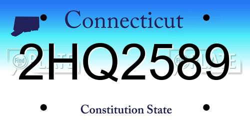 2HQ2589 Connecticut License Plate