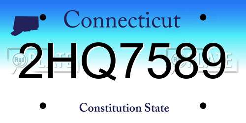 2HQ7589 Connecticut License Plate
